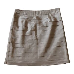 Ann Taylor Loft Womens Skirt Size 4P Pink Mauve Silk Short A-line Lined Tiered